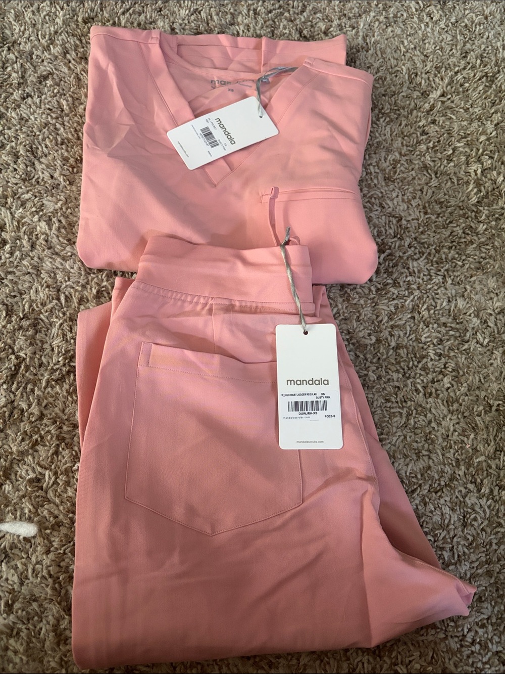 Mandala Women's Pink Scrub Set Pants & Top